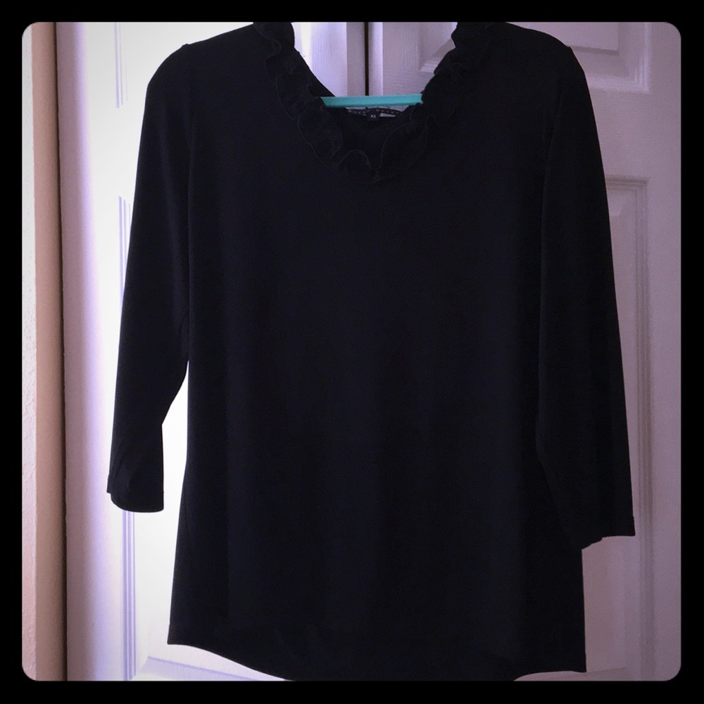 Black 3/4 sleeve blouse XL